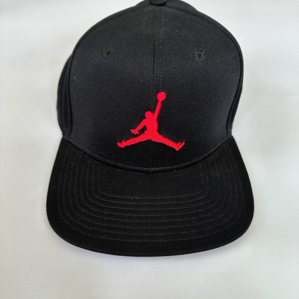 Black Jordan Hat with Red logo